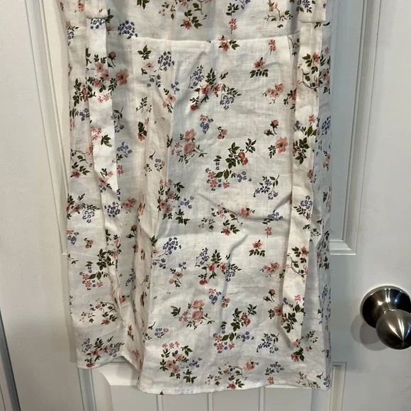 Reformation Sanford Linen Dress Size 4 White Floral - Picture 4 of 10